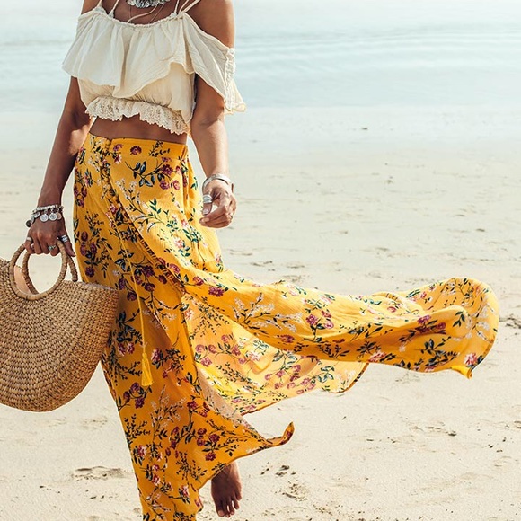 LF Dresses & Skirts - LF floral maxi yellow skirt LF Dresses & Skirts - LF floral maxi yellow skirt